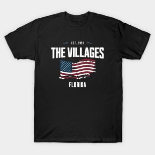 The Villages Florida - Old Glory Patriotic USA Flag July 4th T-Shirt